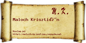 Maloch Krisztián névjegykártya